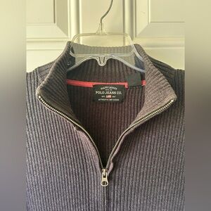 VTG Zip Up Ribbed Ralph Lauren Polo Sweater